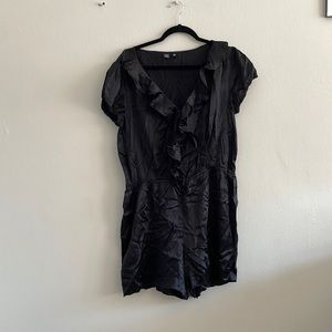 100% Silk Black Romper
